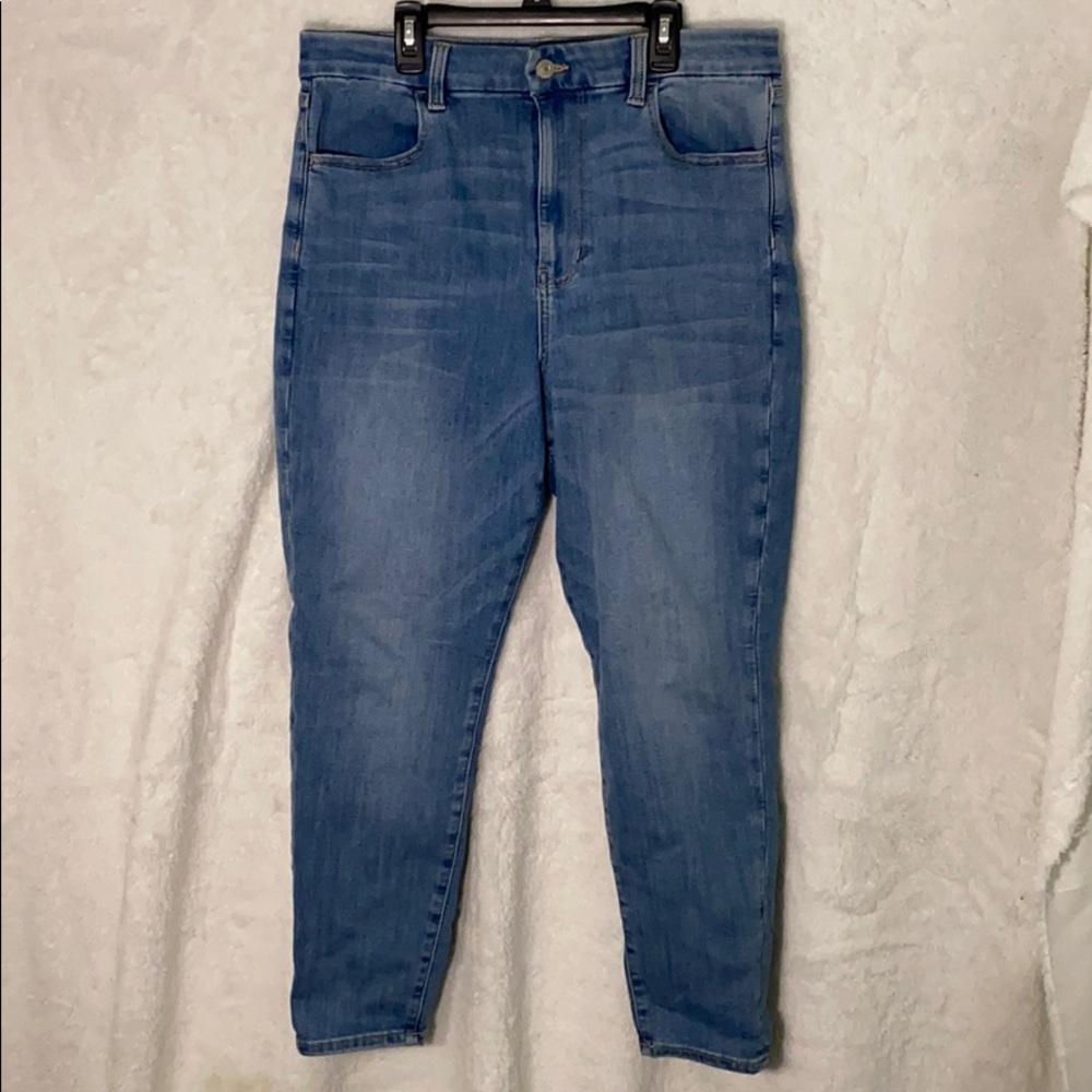 American Eagle curvy super high rise blue jegging